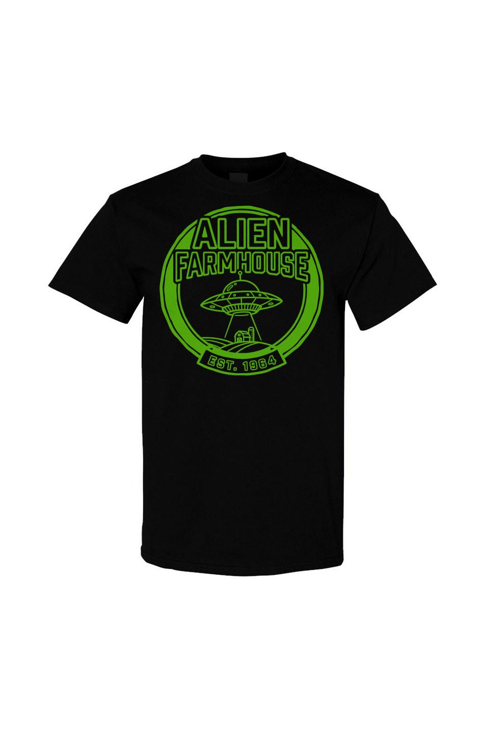 Alien Farmhouse T (green logo)