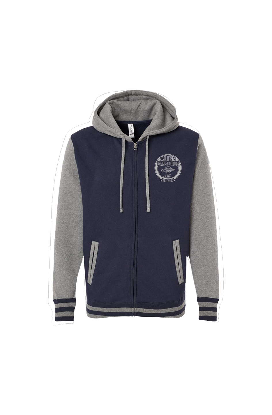 Alien Farmhouse Varsity Zip Hoodie