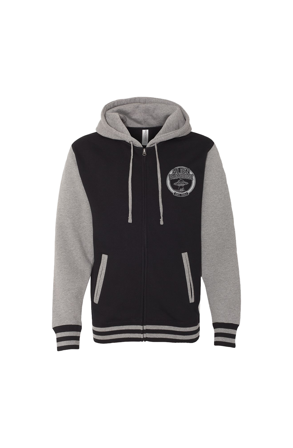 Alien Farmhouse Varsity Zip Hoodie