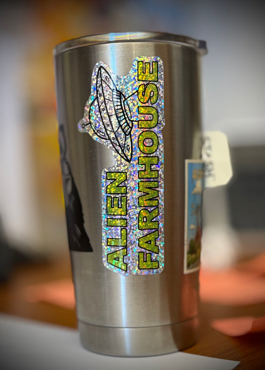 Alien Farmhouse “Glitter Party” sticker